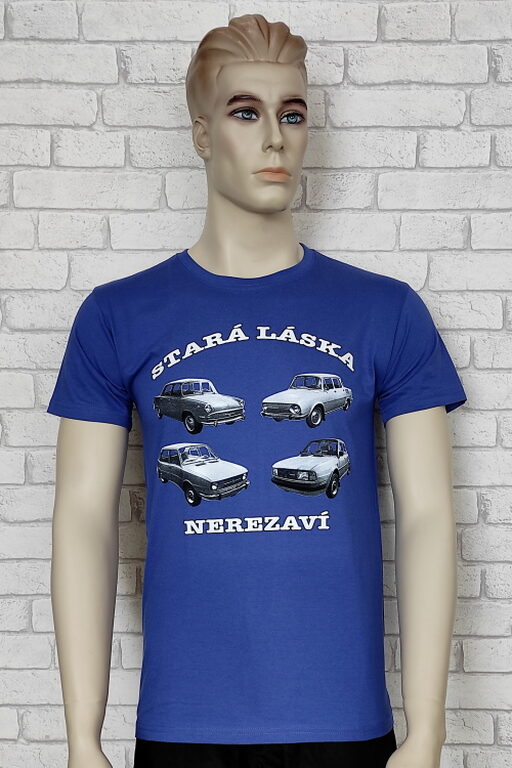 Tričko AUTOMOBILY 60.-80.léta, modrá